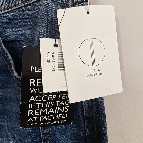 TRE by Natalie Ratabesi Blue Straight Leg Seam Denim Jeans USA Made in LA 26 4 6 - Picture 7 of 7